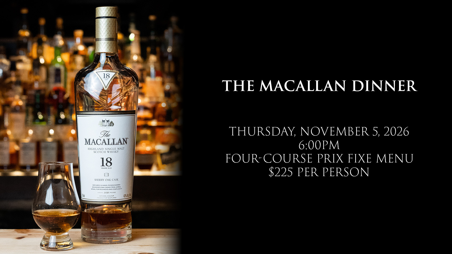 macallan whiskey dinner