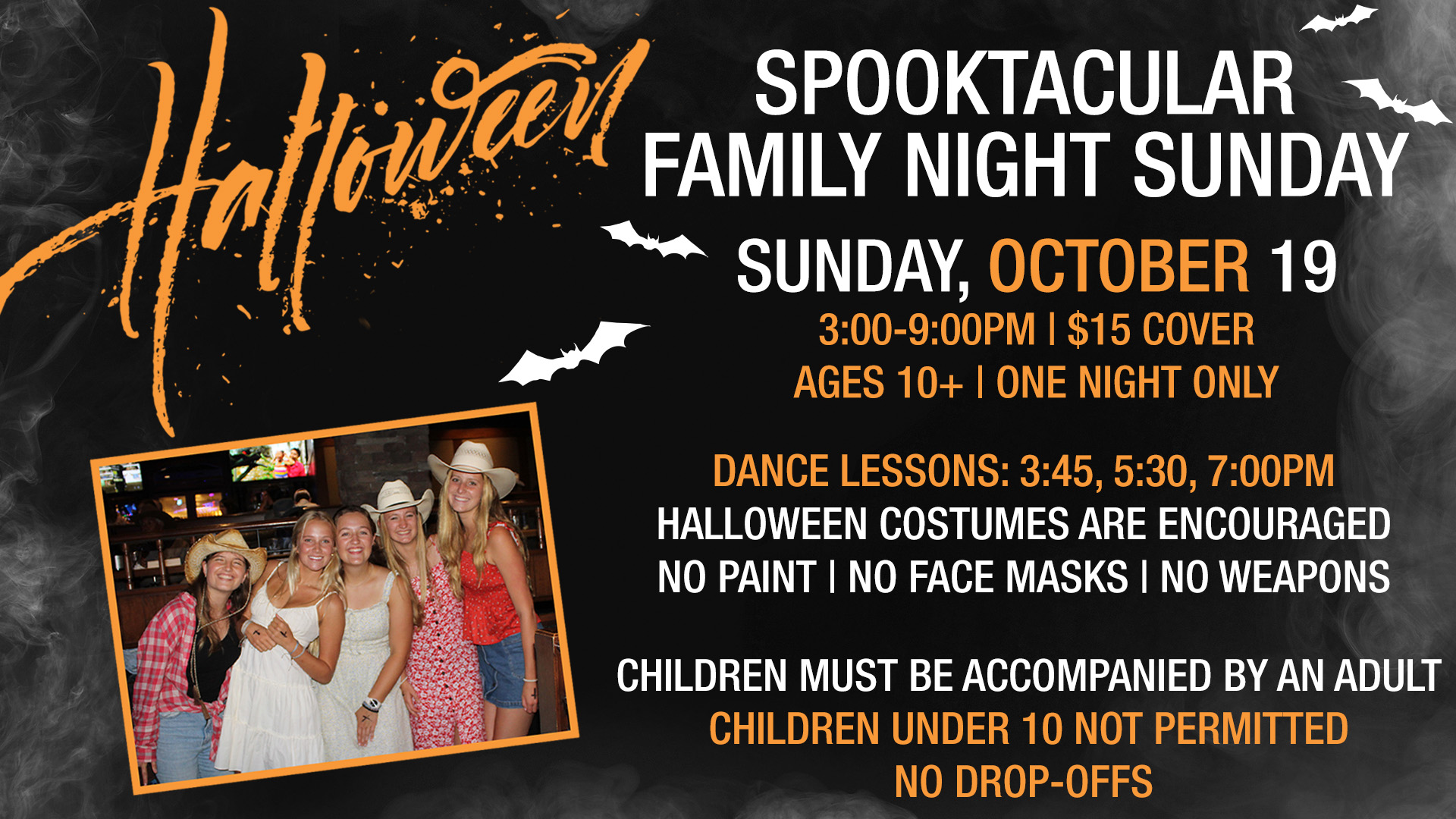Join us in THE RANCH Saloon for family night sunday!