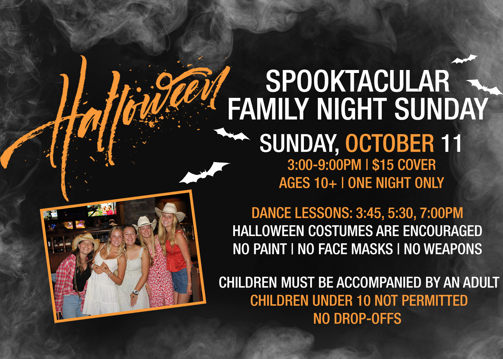 Join us in THE RANCH Saloon for family night sunday!