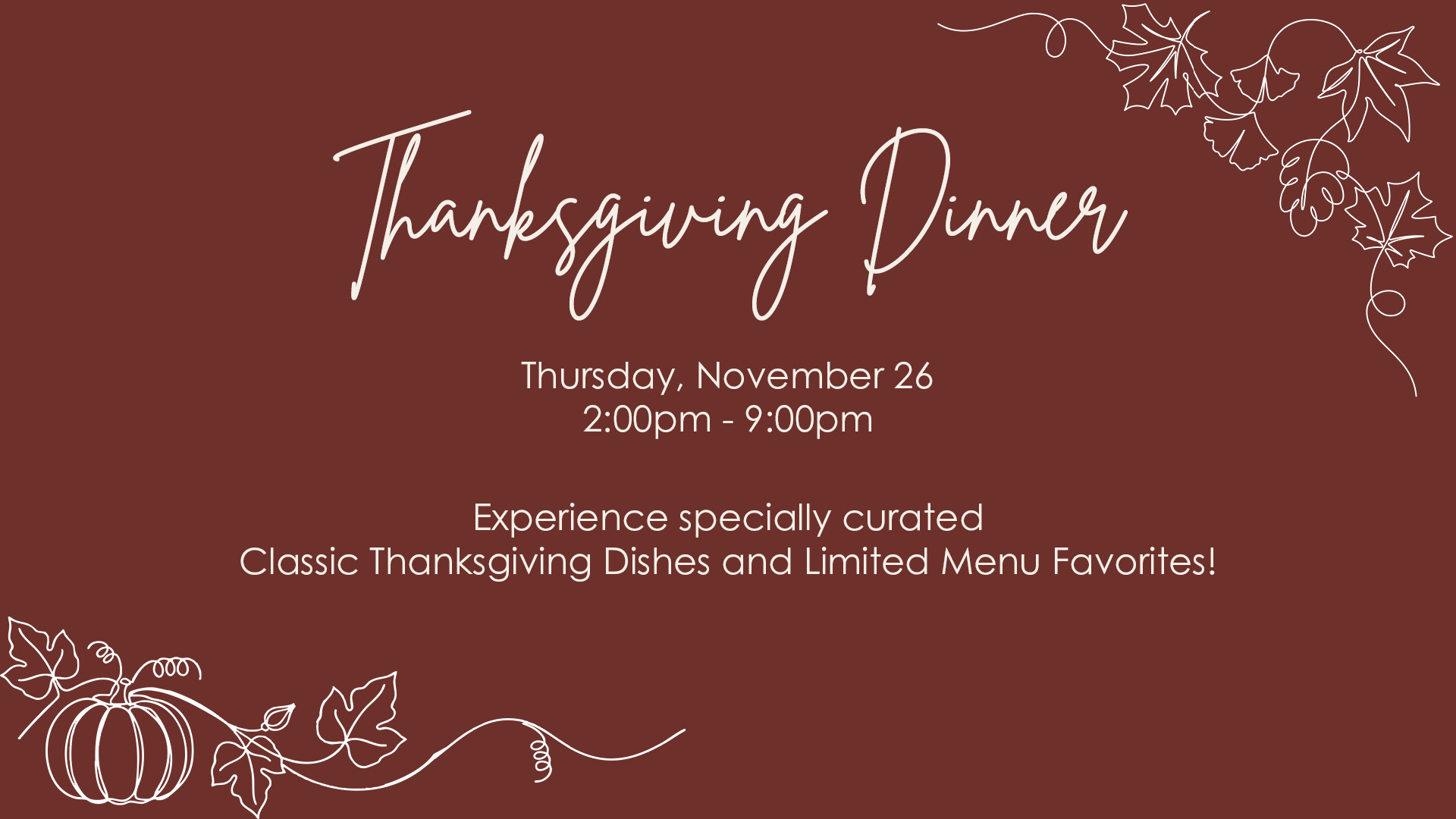 Thanksgiving Dinner event