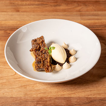 Served with rich Sassafras Caramel, our Sticky Toffee Pudding offers notes of toffee, brown sugar, and subtle spice.